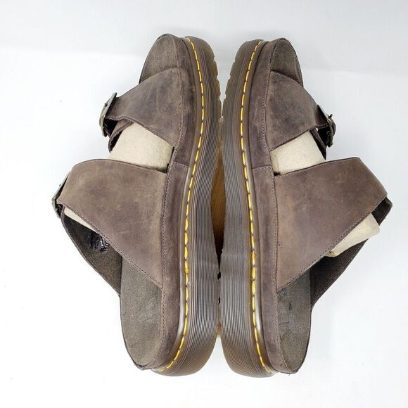 Dr Doc Martens Sandals Mens 14 Platform 2 Strap Buckle Brown Shoes Casual Y2K - Picture 8 of 10